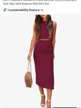 Ribbed Midi Skirt and Tank Set